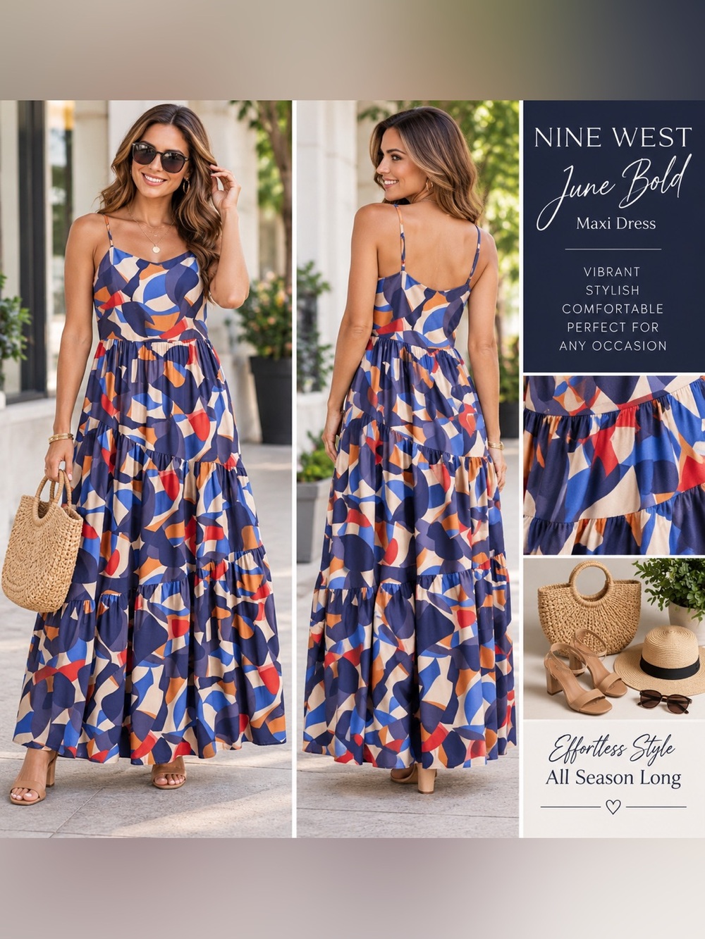 Nine West XL Petite Maxi Dress June Bold
Maxis Abstract Blue Red New Tags
